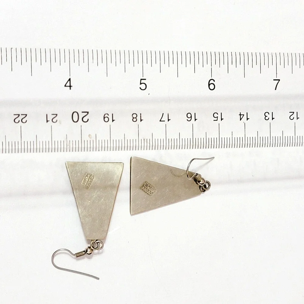 Vintage Mother‎ of Pearl Long Dangle Earrings 2